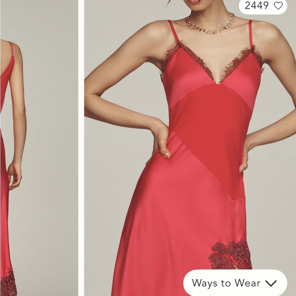 Anthropologie Red Midi Dress